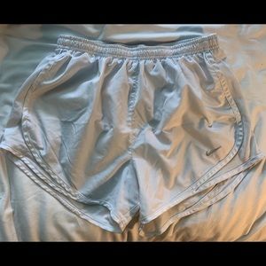 white nike dri-fit running shorts